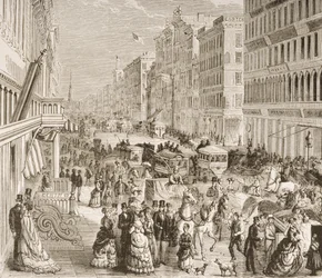 Broadway, New York City, um 1870, aus 